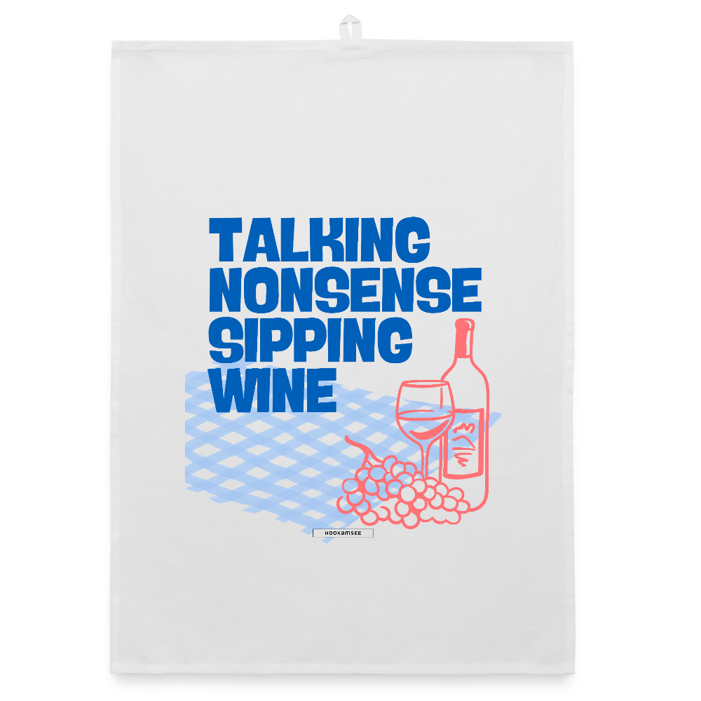 KITCHEN VIBES TALKING NONSENSE Organic Geschirrtuch / Stoffserviette - Weiß