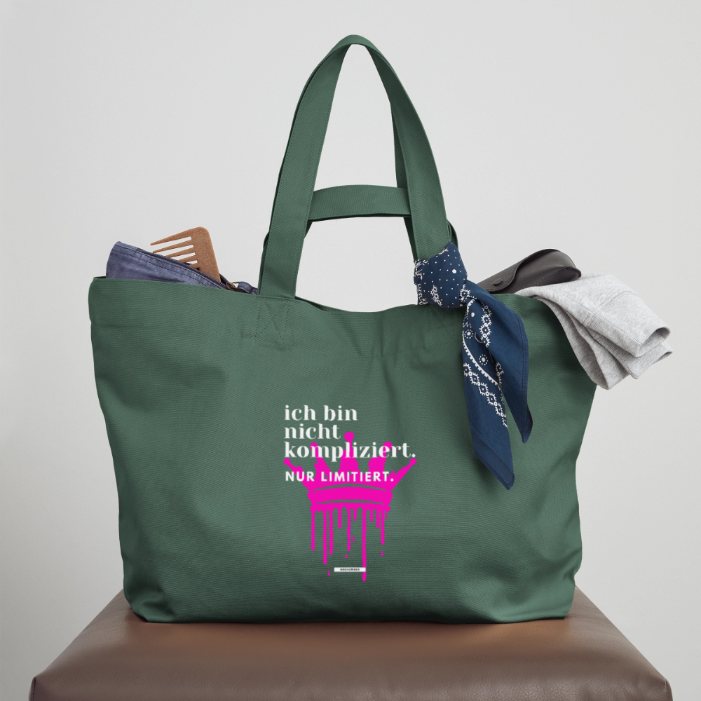 Große Shopping Bag True Talk „Ich bin nicht kompliziert“ #157 - Tiefes Teal 