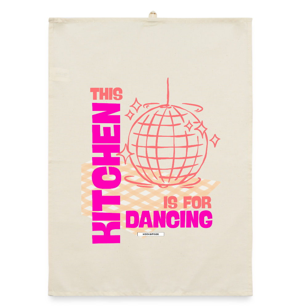 KITCHEN VIBES DANCING Organic Geschirrtuch / Stoffserviette - Natur