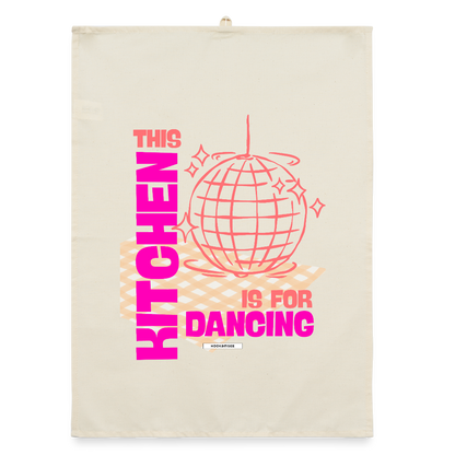 KITCHEN VIBES DANCING Organic Geschirrtuch / Stoffserviette - Natur