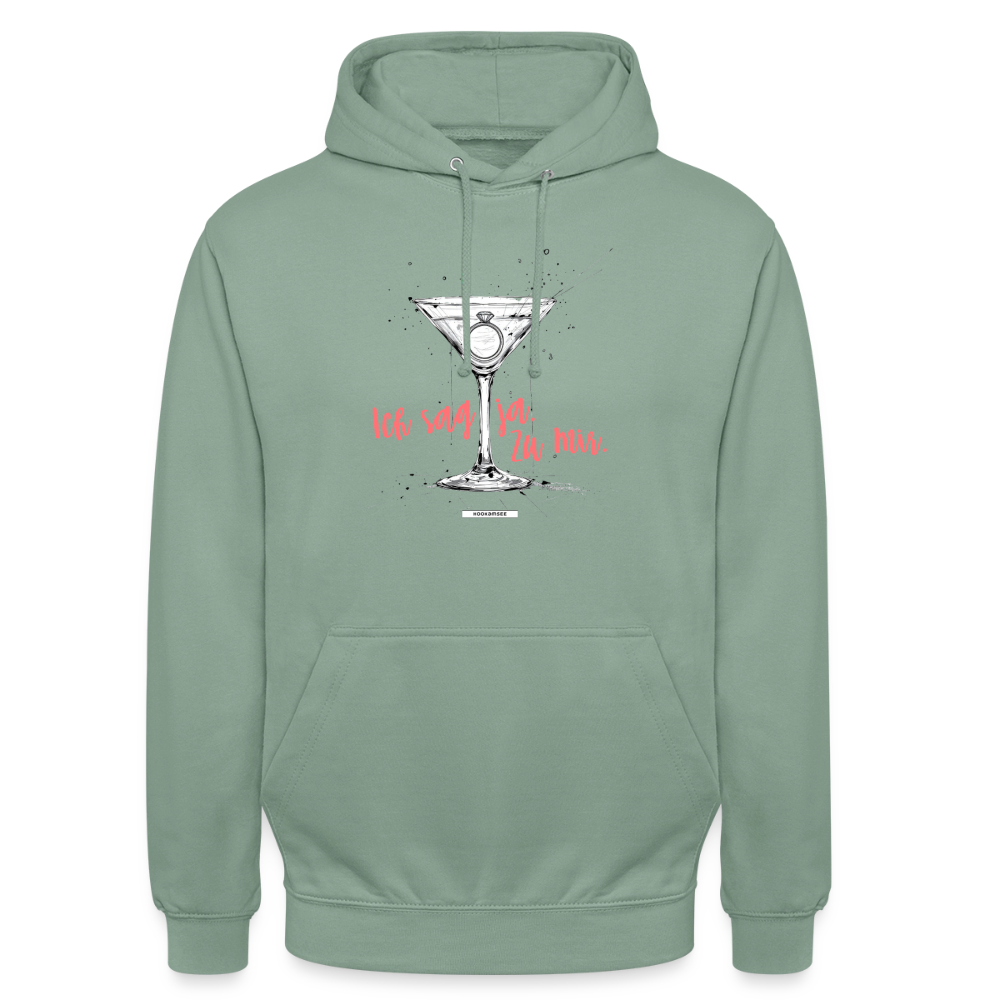 Hoodie Ich sag ja. Zu mir. - Graugrün