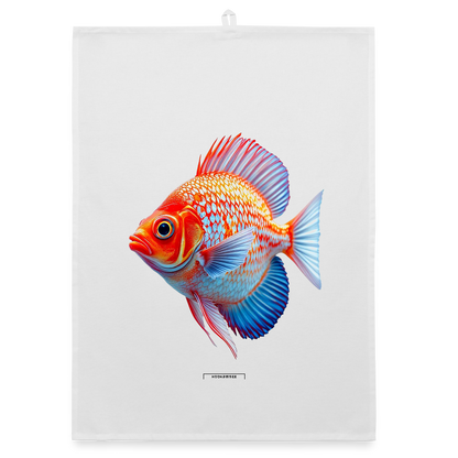 AQUA CORAL WAVE Organic Geschirrtuch / Stoffserviette - Weiß