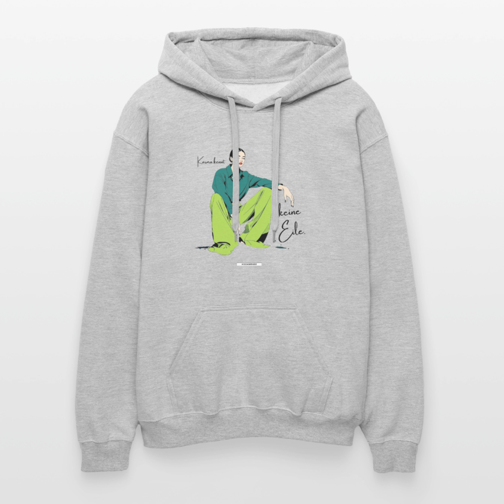 Hoodie Karma kennt keine Eile. - Hellgrau meliert