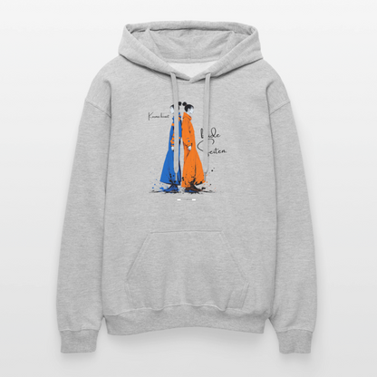 Hoodie Karma kennt beide Seiten. - Hellgrau meliert
