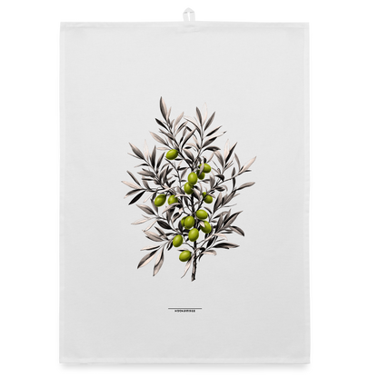 FLORA OLIVEN Organic Geschirrtuch / Stoffserviette - Weiß
