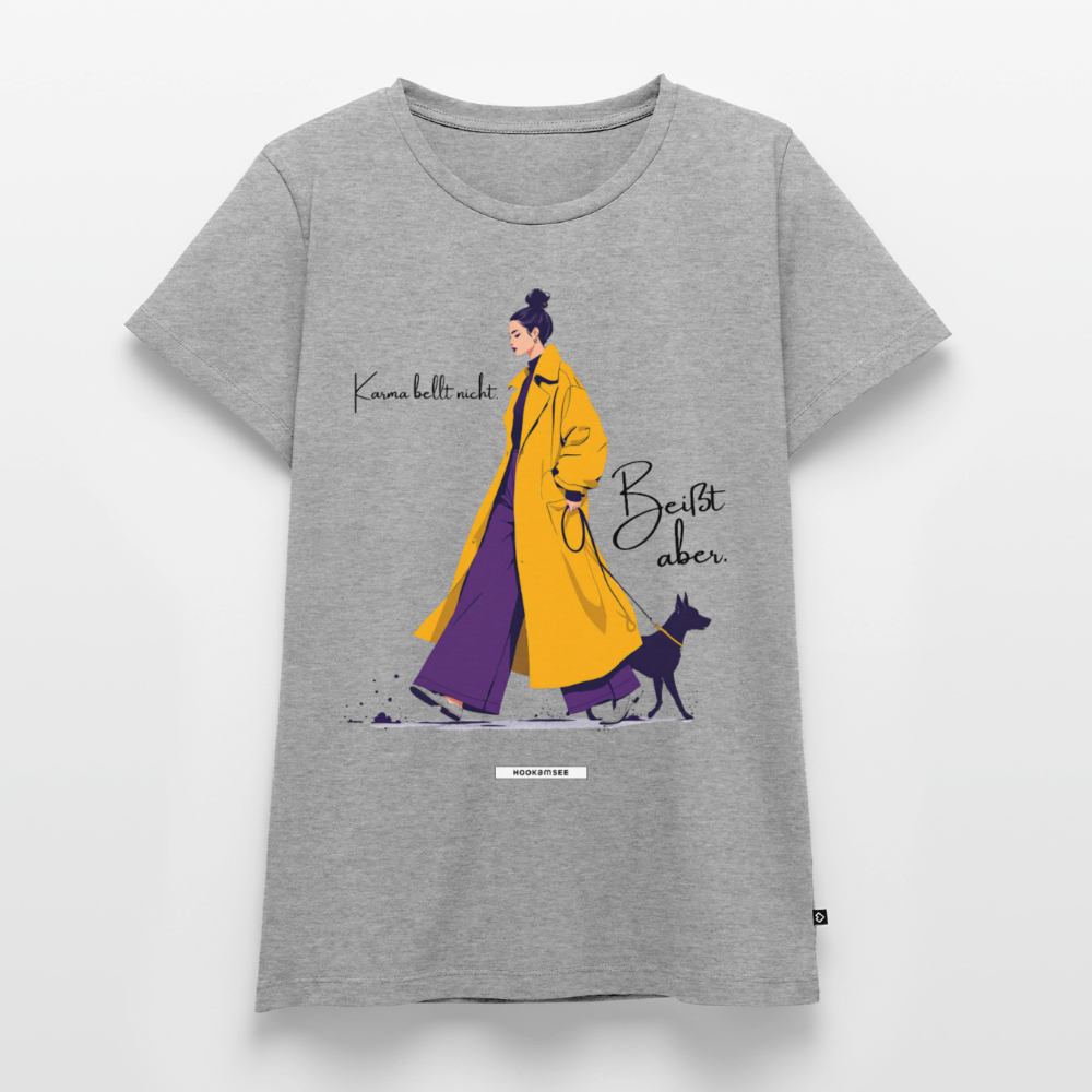 Shirt Karma bellt nicht. Beißt aber. - Grau meliert