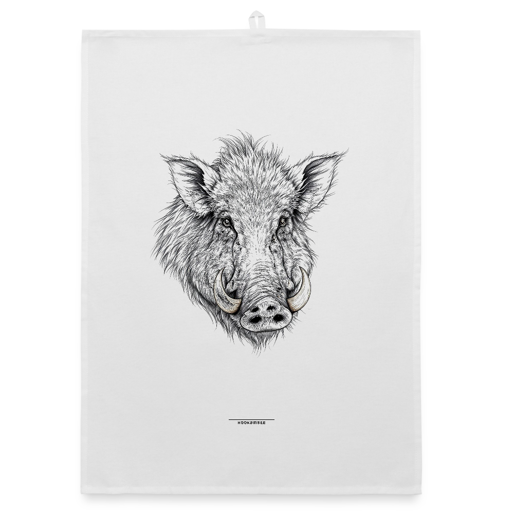 FAUNA WILDSCHWEIN Organic Geschirrtuch / Stoffserviette - Weiß