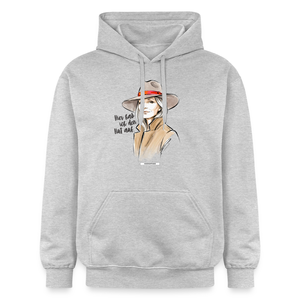 Hoodie Hier hab ich den Hut auf. - Hellgrau meliert