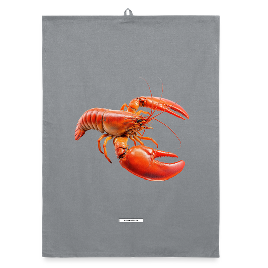 AQUA LOBSTER RED Organic Geschirrtuch / Stoffserviette - Grau