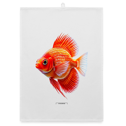 AQUA SUNSET CORAL Organic Geschirrtuch / Stoffserviette - Weiß