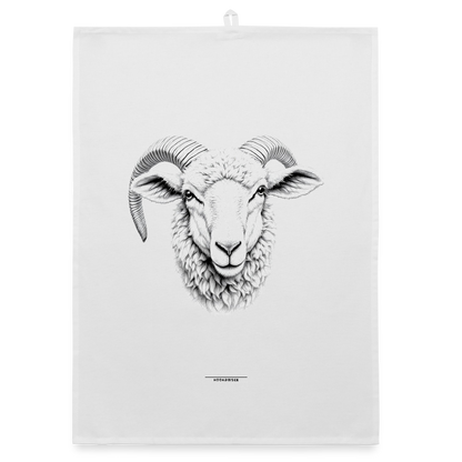 FAUNA SCHAF Organic Geschirrtuch / Stoffserviette - Weiß