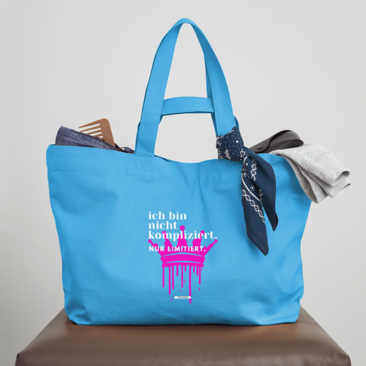 Große Shopping Bag True Talk „Ich bin nicht kompliziert“ #157 - Aquablau