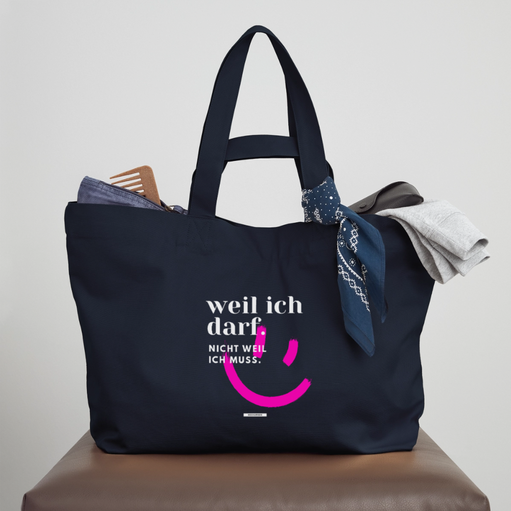 Große Shopping Bag True Talk „Weil ich darf“ #161 - Navy