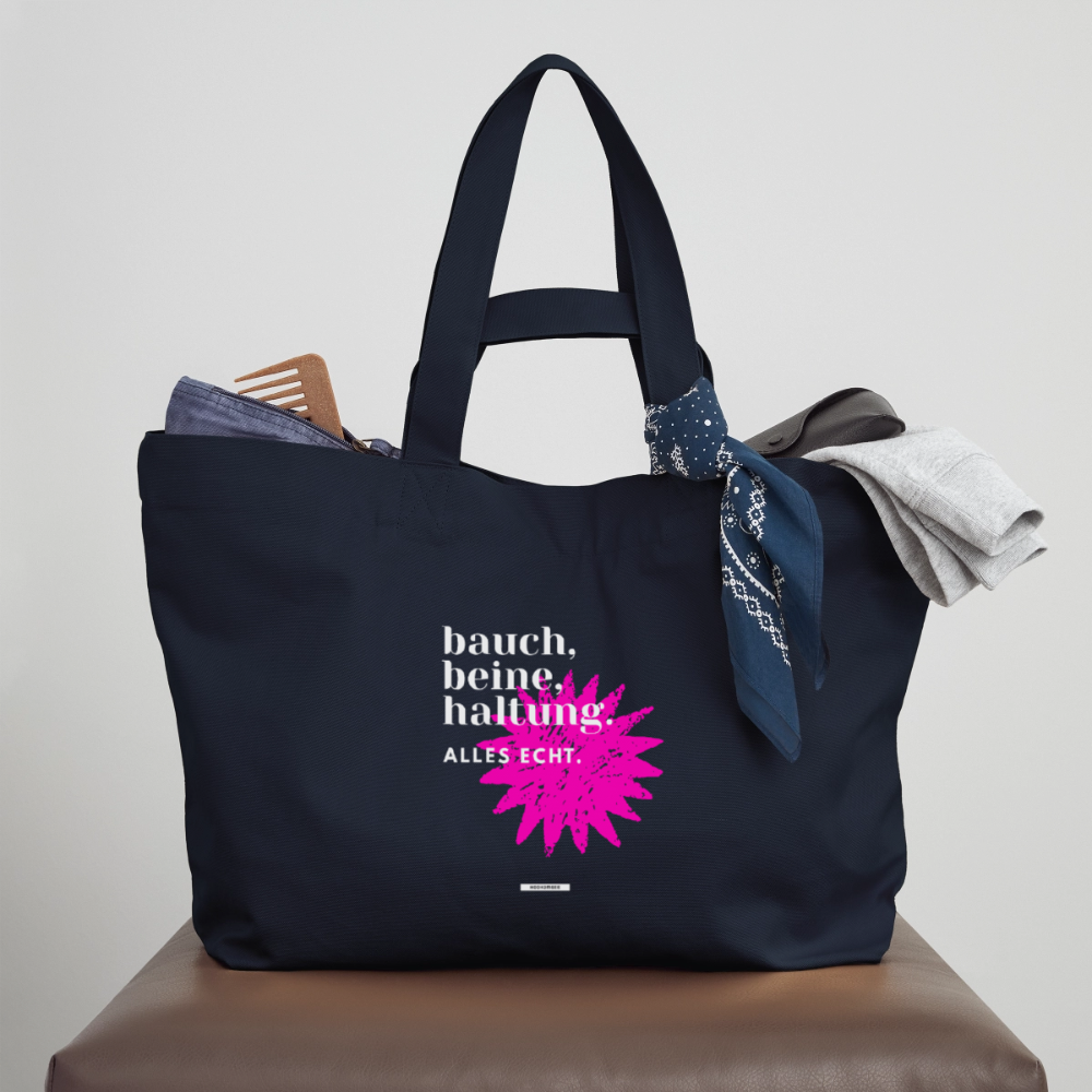 Große Shopping Bag True Talk „Bauch. Beine. Haltung“ #160 - Navy
