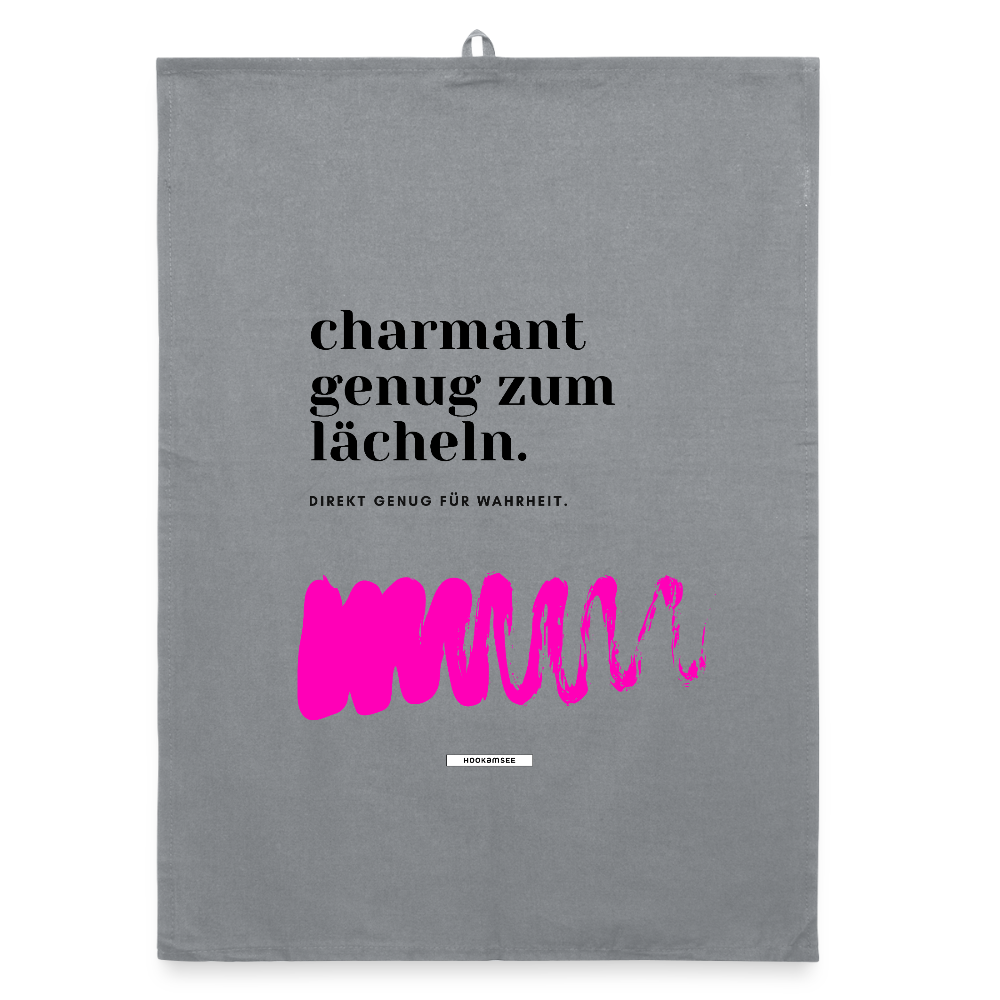 TRUE TALK #14 Organic Geschirrtuch / Stoffserviette - Grau