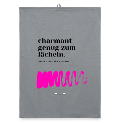 TRUE TALK #14 Organic Geschirrtuch / Stoffserviette - Grau