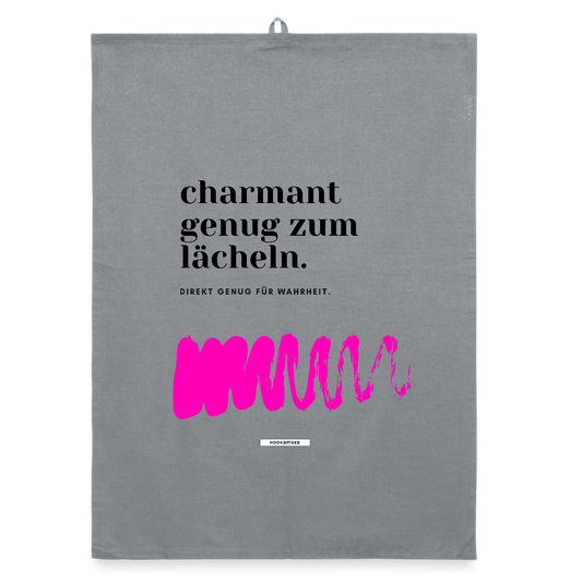 TRUE TALK #14 Organic Geschirrtuch / Stoffserviette - Grau