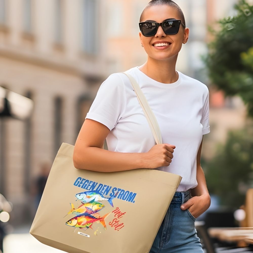 Große Shopping Bag "Gegen den Strom. Mit Stil!" #167