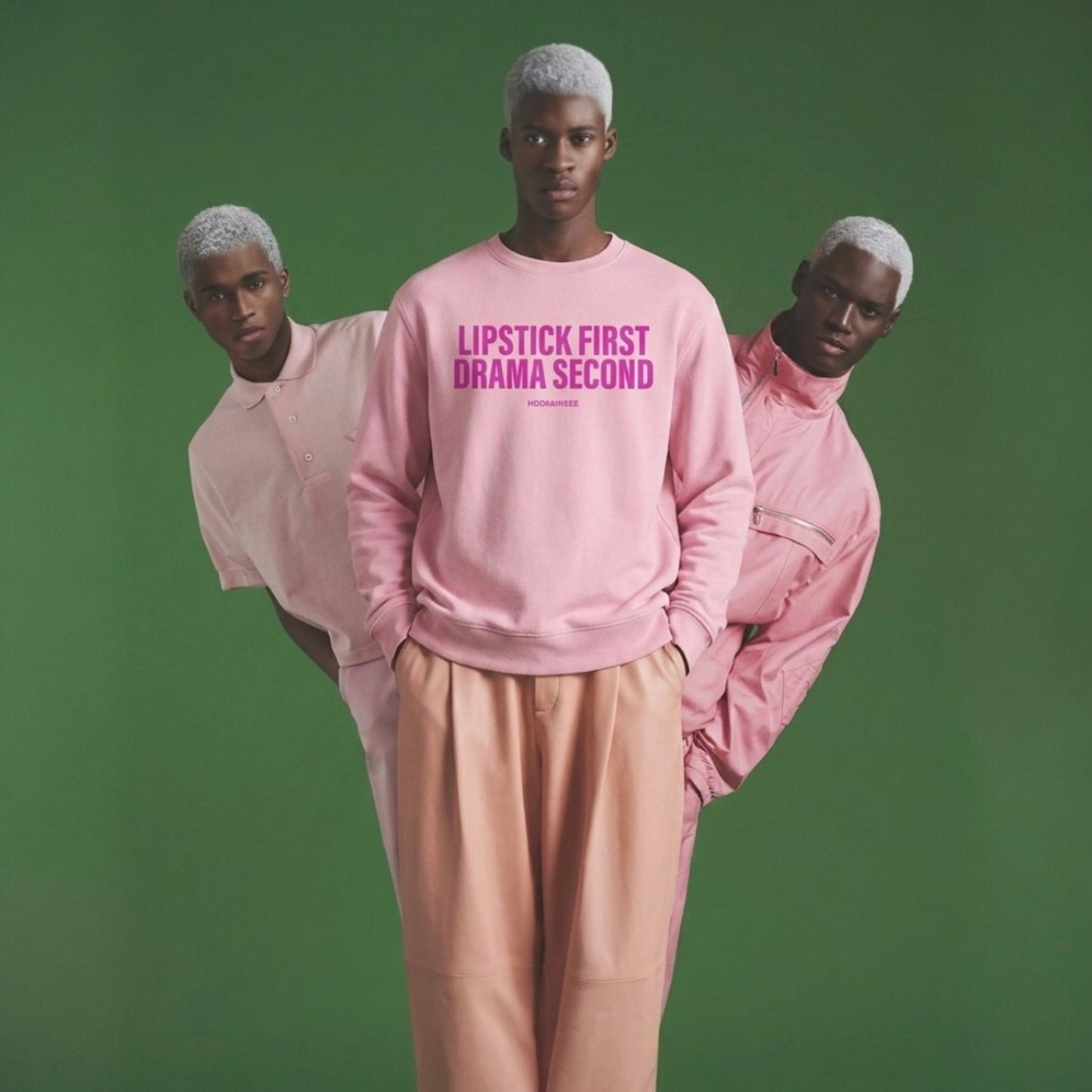 Sweatshirt "Lipstick first. Drama second."