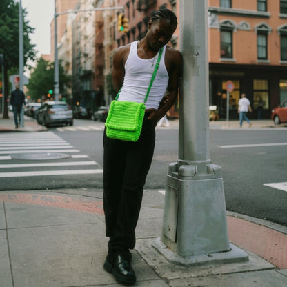 Häkeltasche Damen Crossbody – große Tasche Green Spirit #128