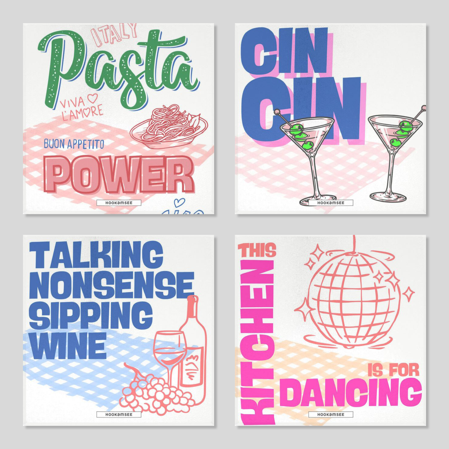 KITCHEN VIBES #1 Keramik-Untersetzer 4er-Set