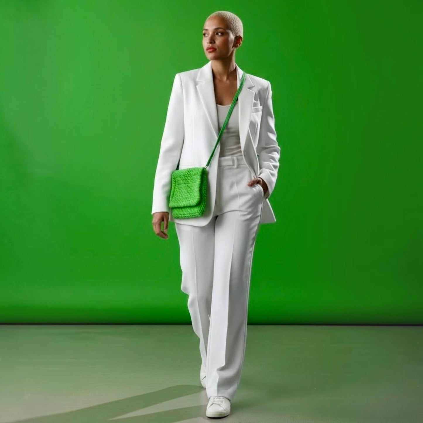 Häkeltasche Damen Crossbody – große Tasche Green Spirit #128