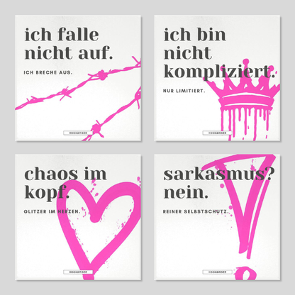 TRUE TALK #01 Keramik-Untersetzer 4er-Set