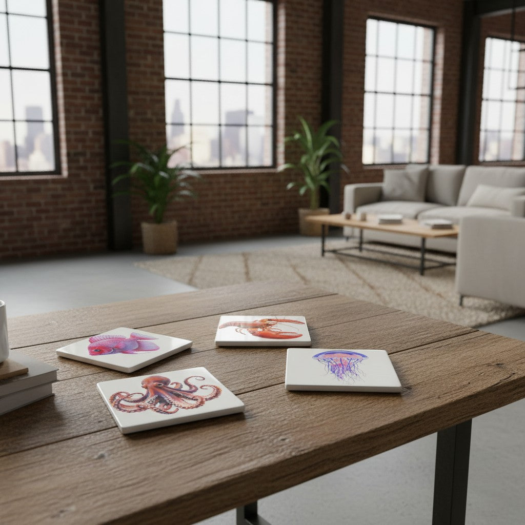 AQUA #1 Keramik-Untersetzer 4er-Set