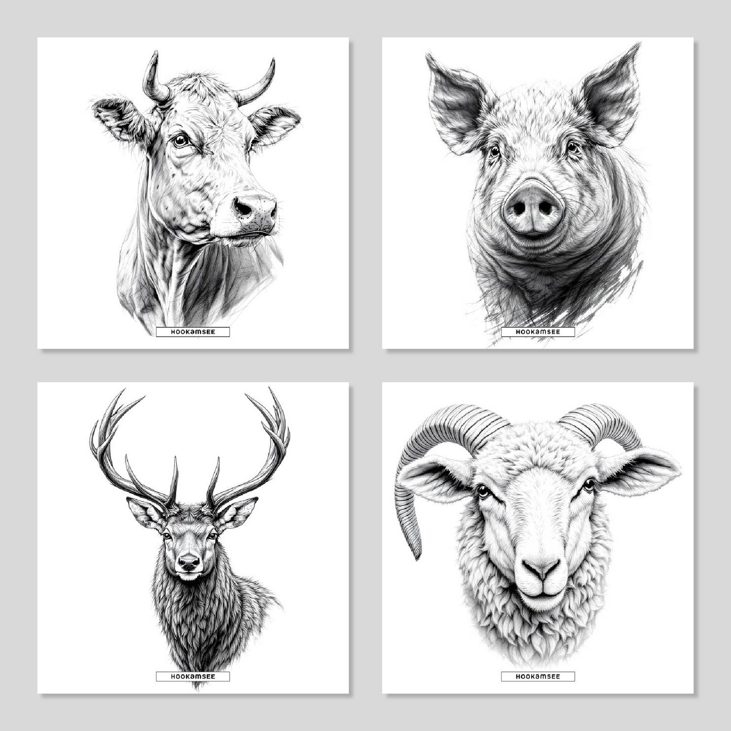 FAUNA #01 Keramik-Untersetzer 4er-Set