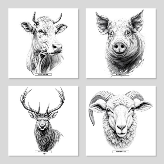 FAUNA #01 Keramik-Untersetzer 4er-Set