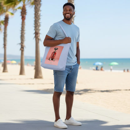 Große Shopping Bag Styled Dogs Schnauzer in Sky – Mann trägt Canvas Tote Bag am Strand, HOOKamSEE Kollektion Styled Dogs