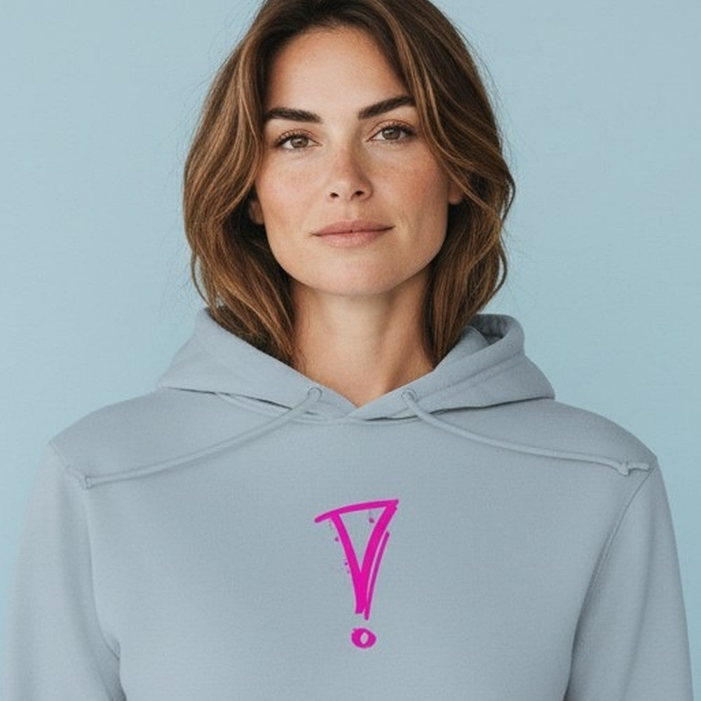 Unisex Hoodie Statement Fashion mit pinkem Ausrufezeichen Frontdesign HOOKamSEE
