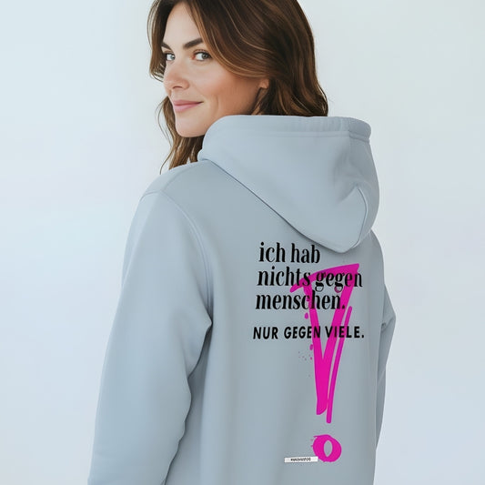 Unisex Hoodie Ich hab nichts gegen Menschen Statement Hoodie Rückenmotiv HOOKamSEE
