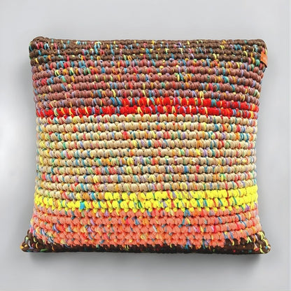Kissen Amber Dune 40x37 Coiled-Crochet-Unikat HOOKamSEE Frontalansicht