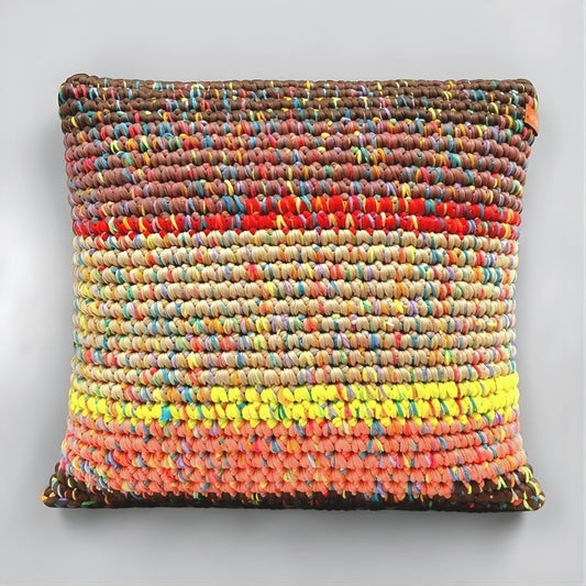 Kissen Amber Dune 40x37 Coiled-Crochet-Unikat HOOKamSEE Frontalansicht