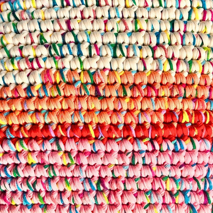 Kissen Sunset Rosé 36×40 – Coiled-Crochet-Unikat #176