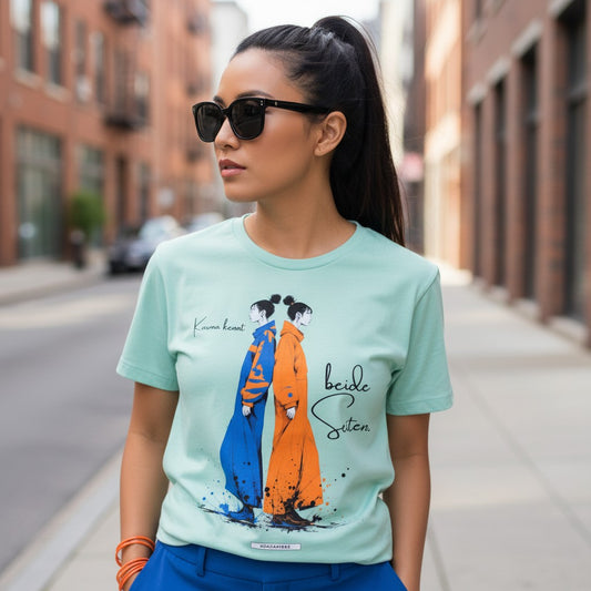 HOOKamSEE Shirt KARMA-Kollektion in Mint — Statement-Fashion Frauen, KARMA-Kollektion