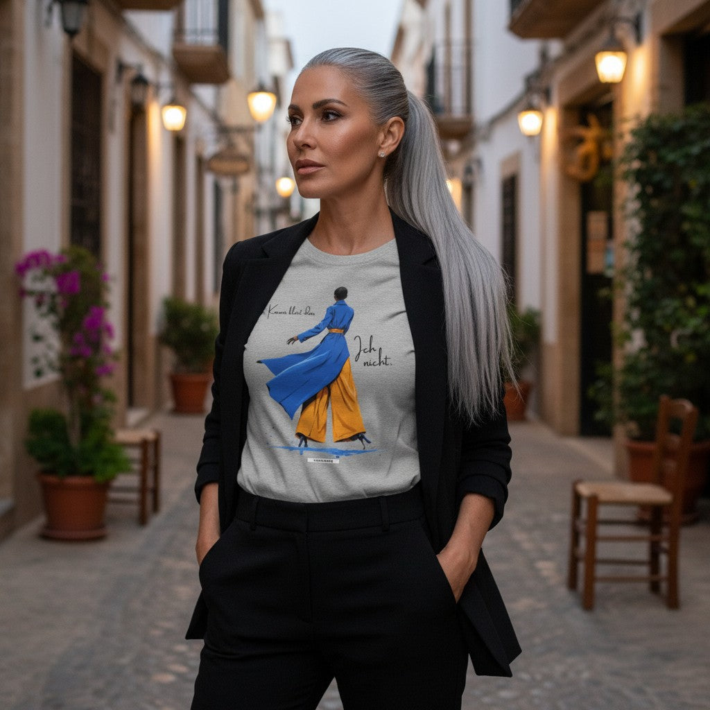 HOOKamSEE Shirt Karma klärt das. Ich nicht. in Grau meliert — KARMA-Kollektion Frauen Premium T-Shirt