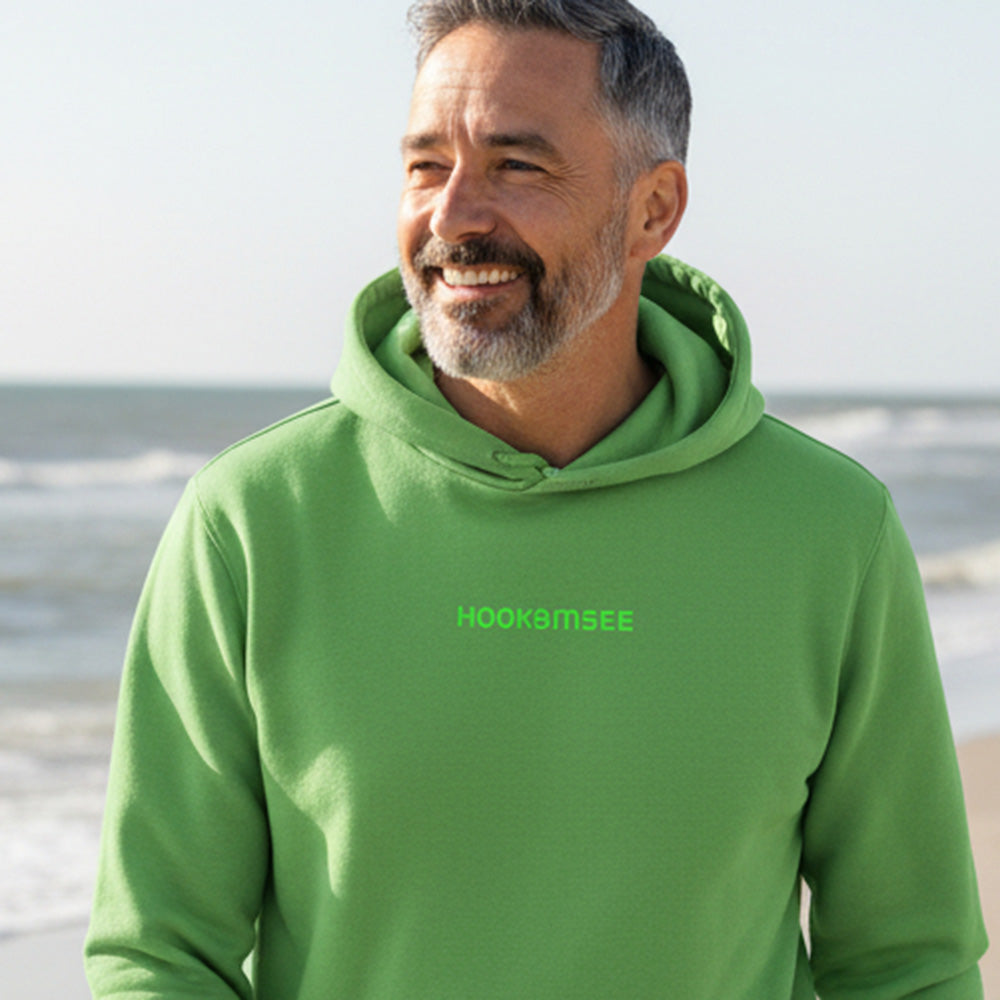 Unisex Hoodie Signature Basic in Purple mit grünem HOOKamSEE Logo
