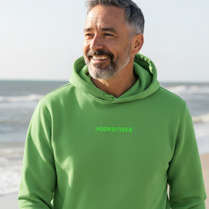 Unisex Hoodie Signature Basic in Purple mit grünem HOOKamSEE Logo
