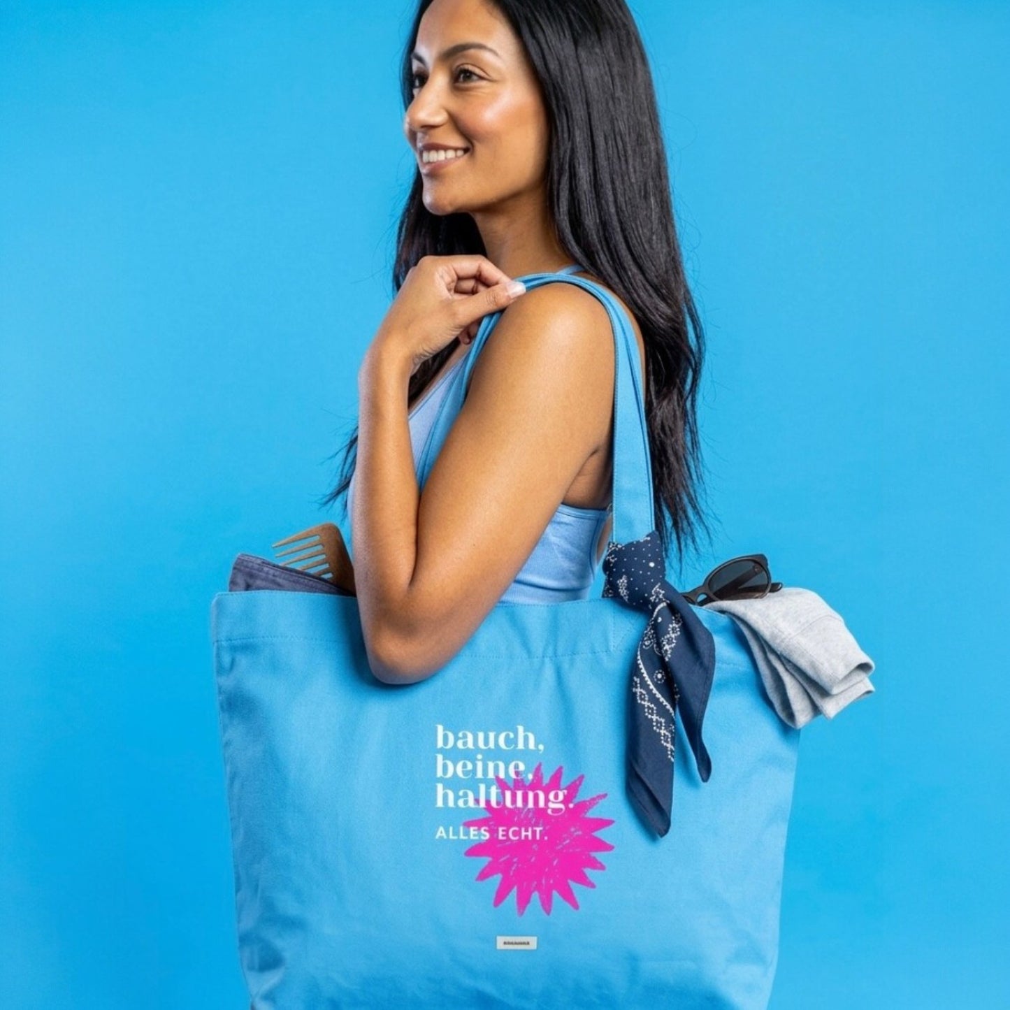Große Shopping Bag „Bauch. Beine. Haltung“ #160