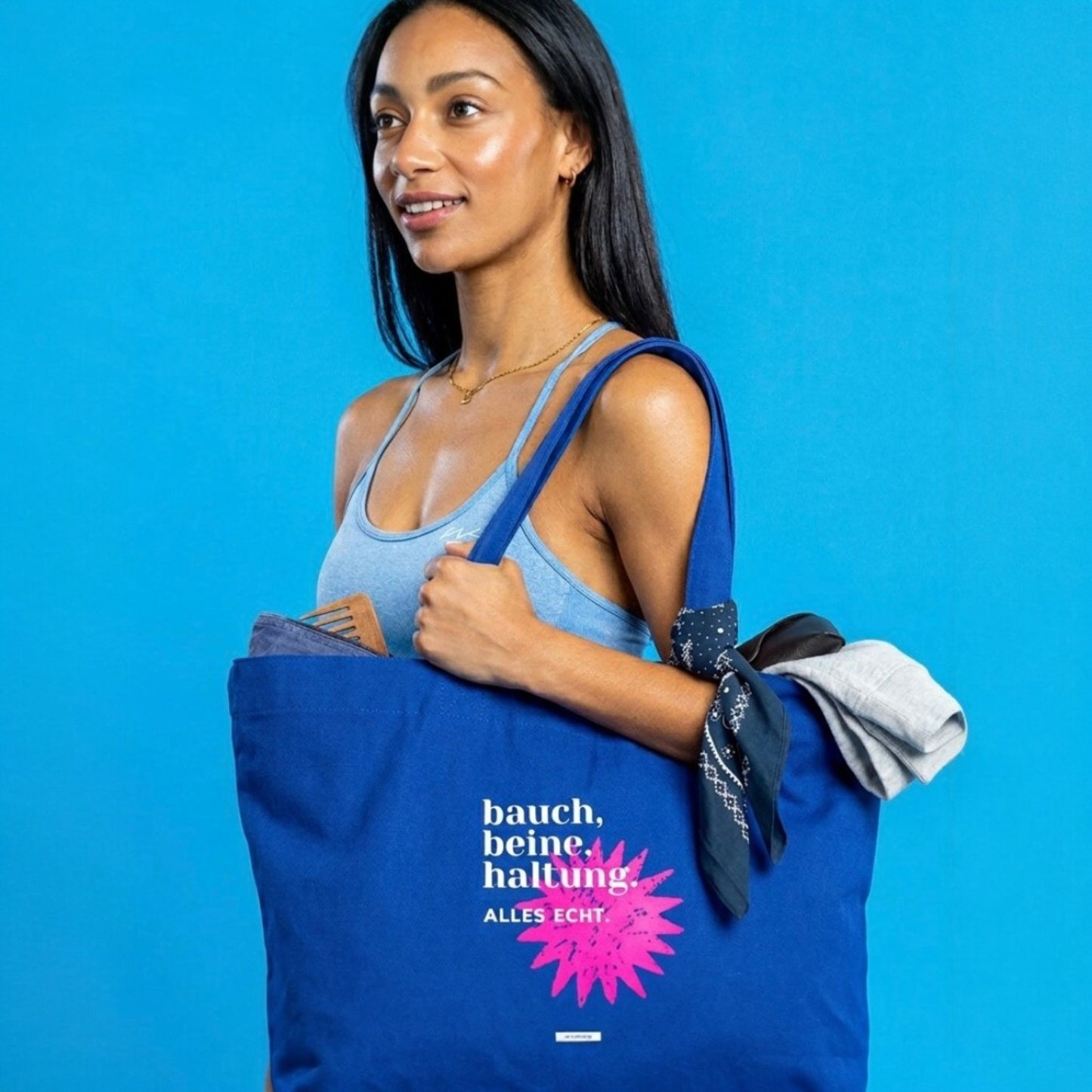 Große Shopping Bag „Bauch. Beine. Haltung“ #160