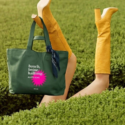 Große Shopping Bag „Bauch. Beine. Haltung“ #160
