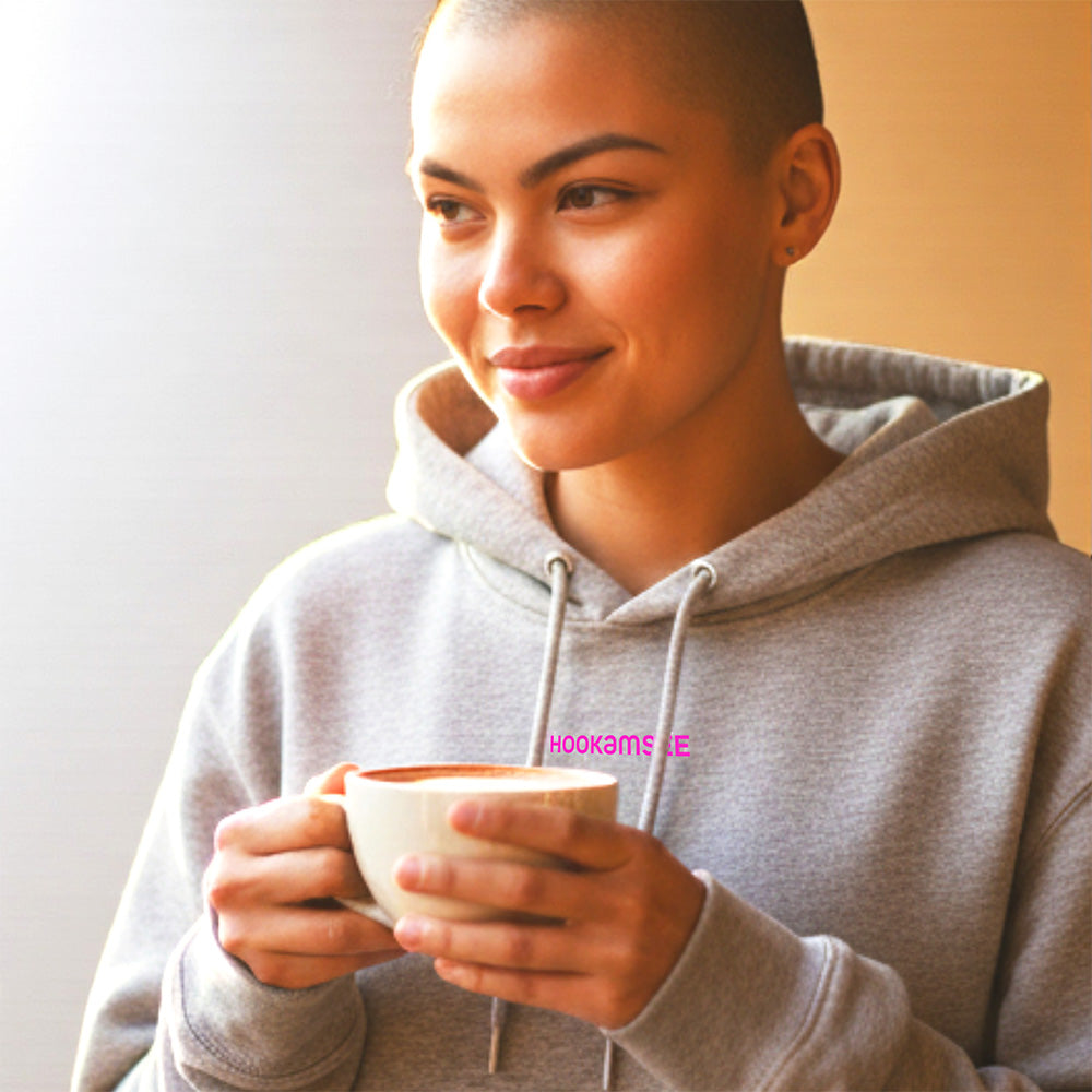 Unisex Hoodie HOOKamSEE mit Logo in Heather Grey für Damen und Herren
