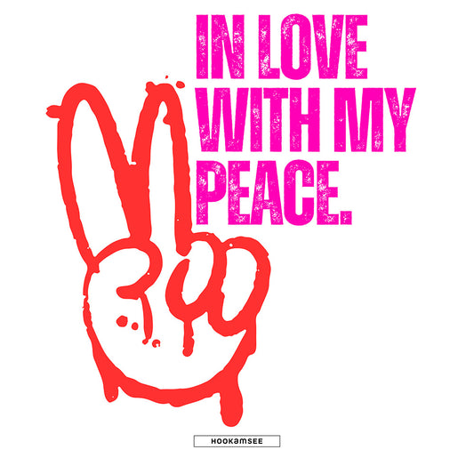 Print Motiv „In Love with my Peace“ mit Peace-Zeichen für Unisex Hoodie von HOOKamSE