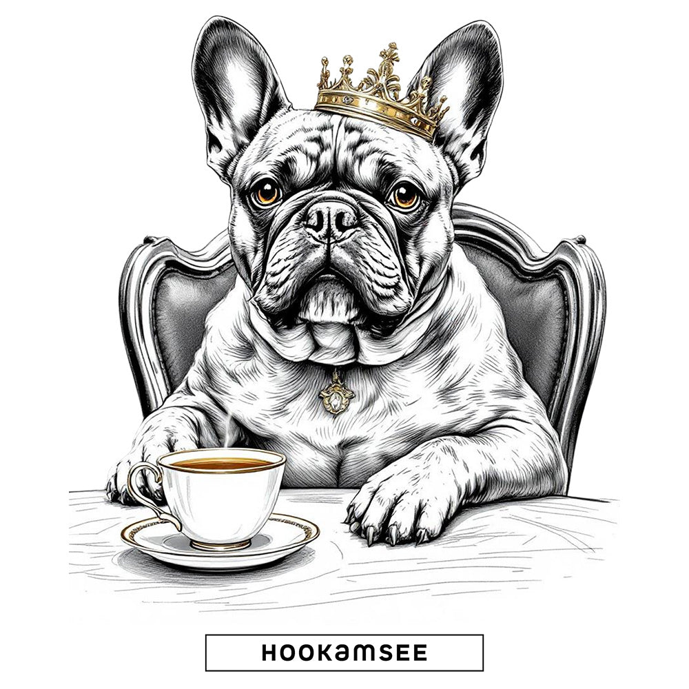 Unisex Cap Frenchie Tea Time von HOOKamSEE mit Frenchie Motiv und Teetasse

