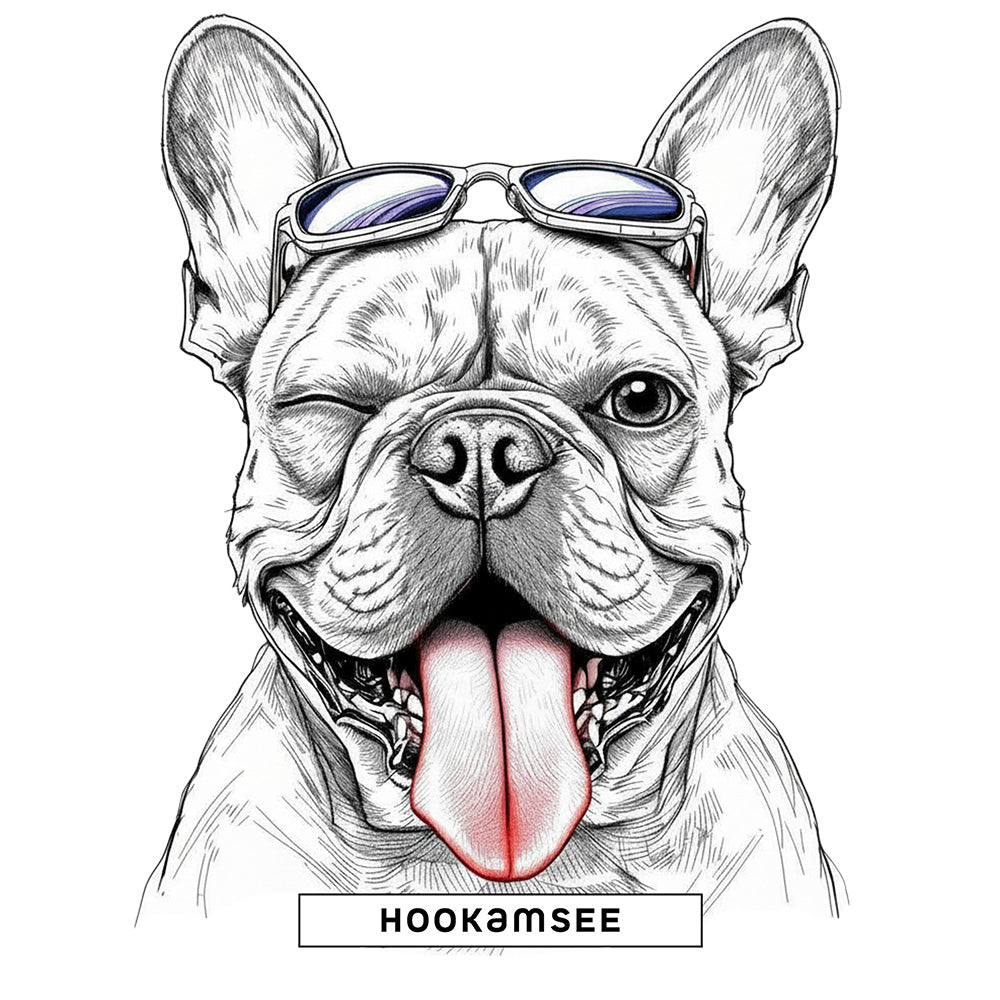Unisex Cap Frenchie Wink Rebel von HOOKamSEE mit zwinkerndem Frenchie Motiv und Sonnenbrille