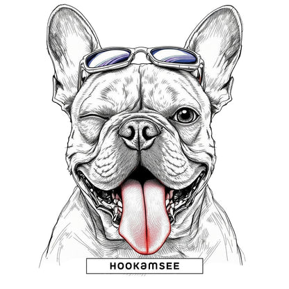 Unisex Cap Frenchie Wink Rebel von HOOKamSEE mit zwinkerndem Frenchie Motiv und Sonnenbrille