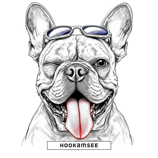 Unisex Cap Frenchie Wink Rebel von HOOKamSEE mit zwinkerndem Frenchie Motiv und Sonnenbrille