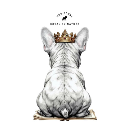 Rückseite Unisex Hoodie Frenchie Same News mit Royal by Nature Schriftzug und gekröntem Frenchie von hinten